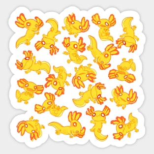 Gold albino axolotl mud puppy blanket Sticker